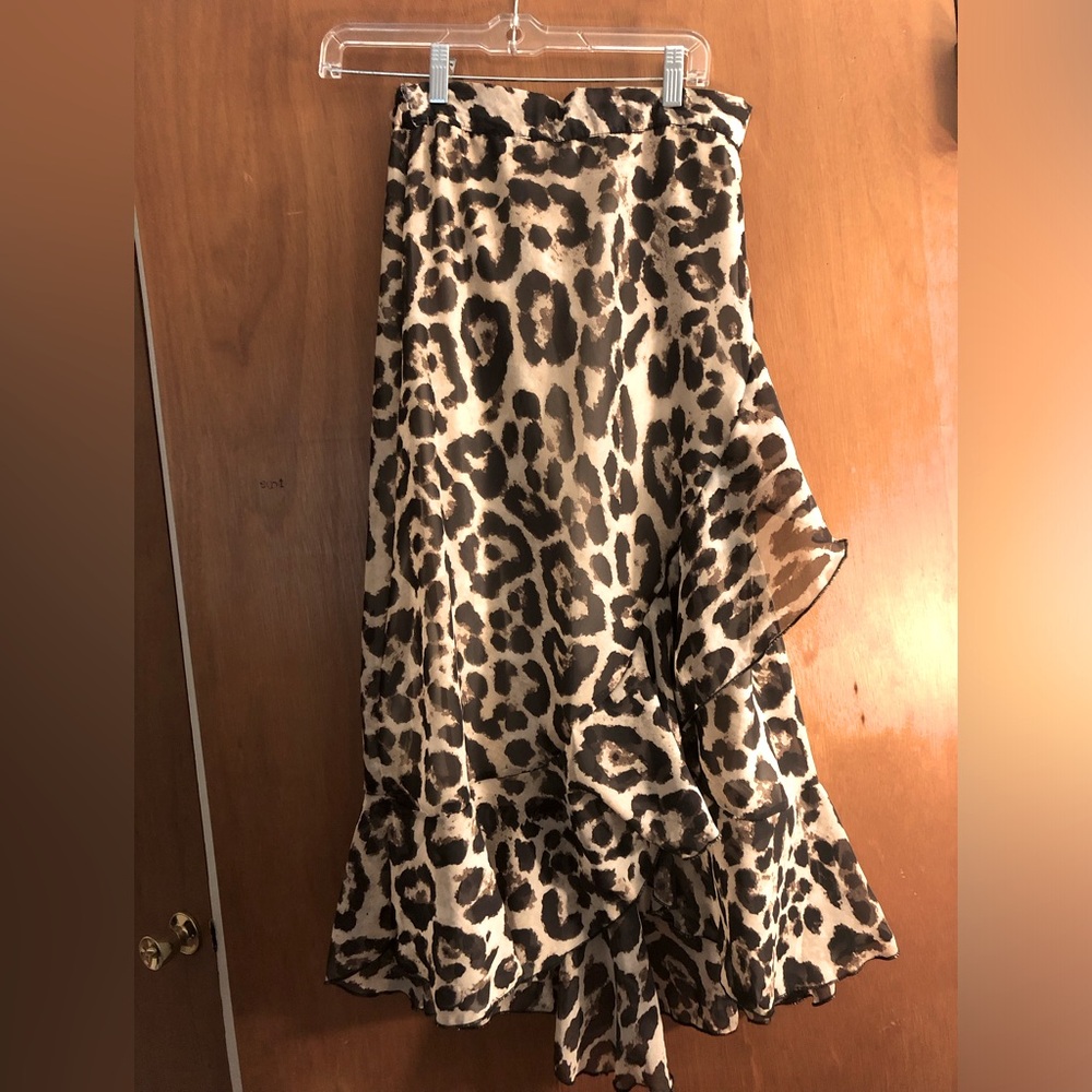 Leopard midi skirt